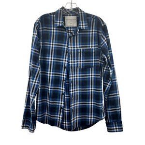 Aeropostale Plaid Button Up Top Blue/Multi Women's Size Small Long Sleeve